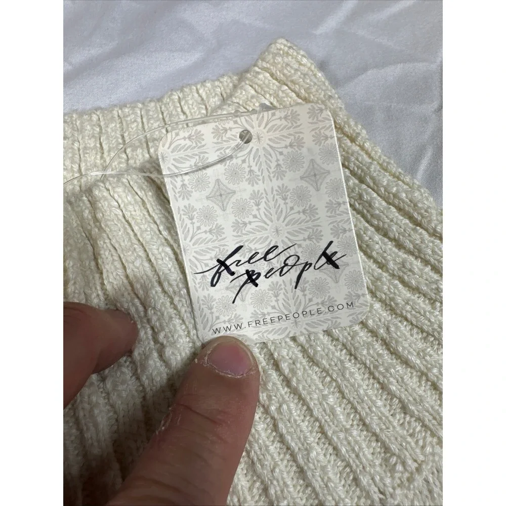 Free People Ivory Knit Vest Mini Skirt Set‎ Sleeveless Turtleneck Small
